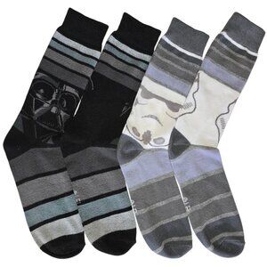 STAR WARS Crew Socks-Darth Vader & Stormtrooper-Official Merchandise 2Pr Pk 6-12